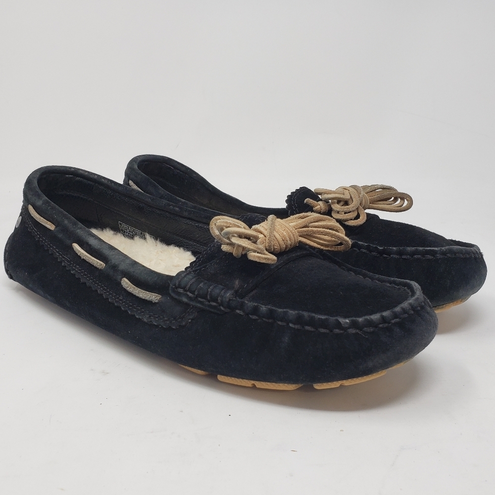UGG Black Moccasin Slippers Size 7